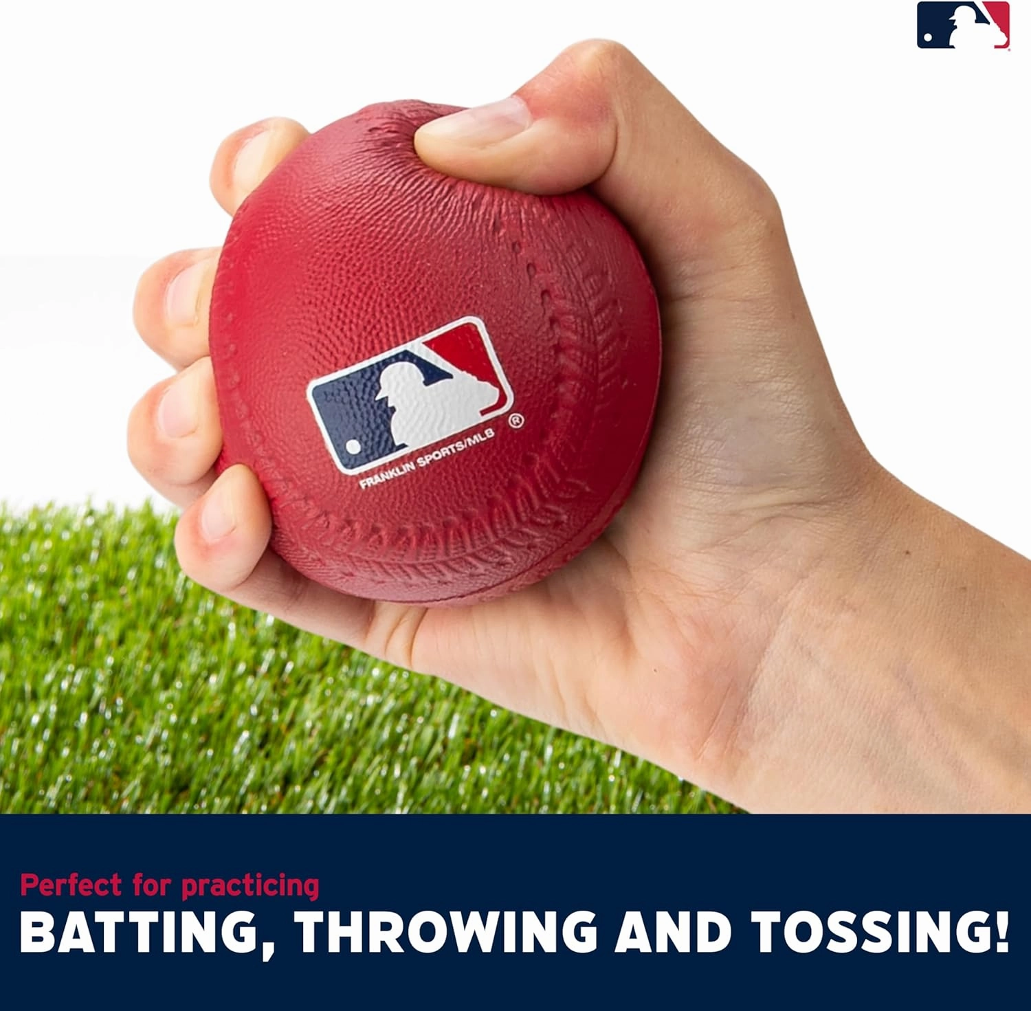 Franklin Sports Foam Baseballs - Soft Foam Practice Baseballs for Kids - Perfect for Hitting and Indoor or Outdoor Play - 3 Pack - Official MLB Licensed Product