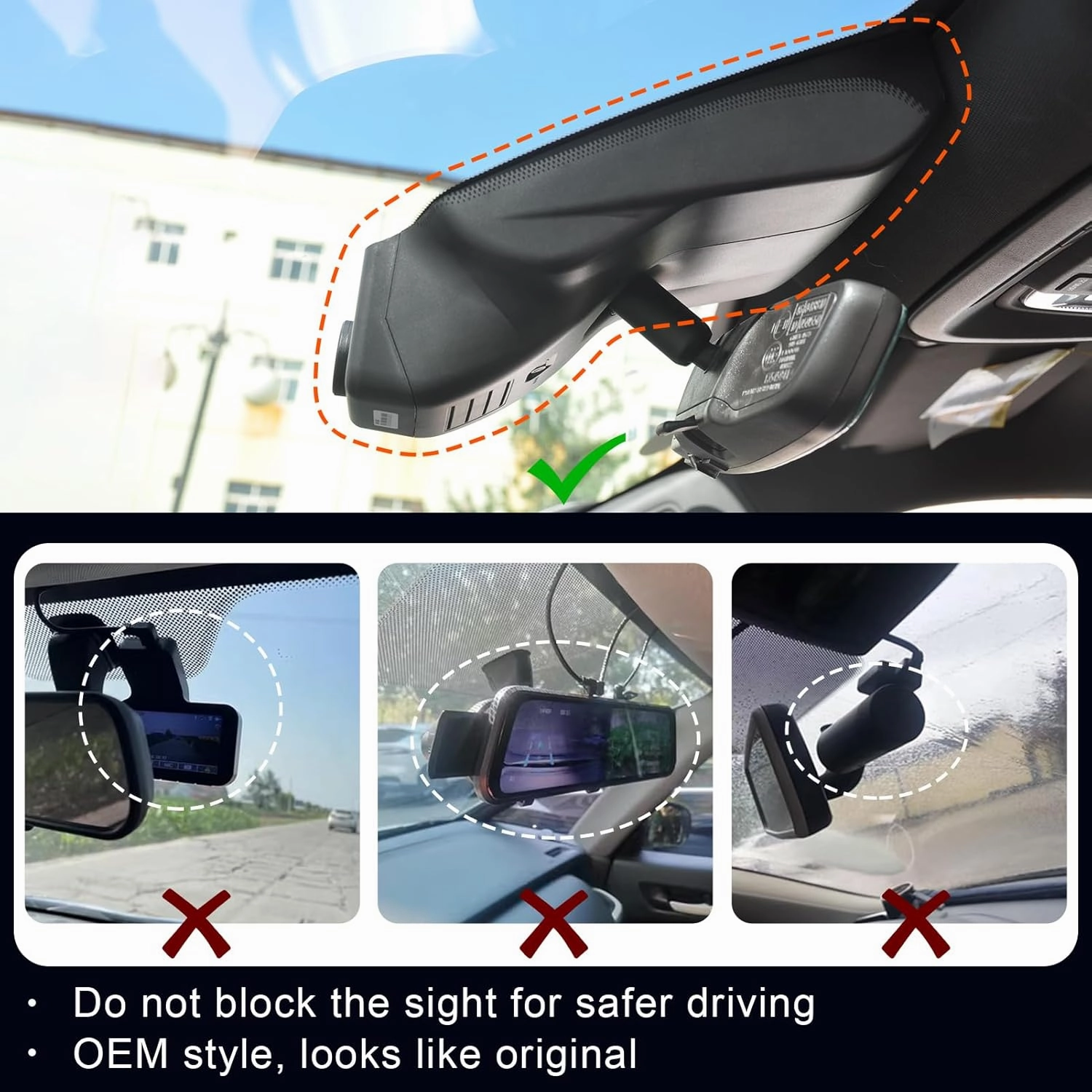 Front 4K & Rear 1080P Dash Cam Custom fit for GMC Sierra 1500 2022-2025 HD 2024 2025 Pro SLE Elevation SLT AT4X Denali Ultimate (Model C), Integrated OEM Look, UHD 2160P Video, 128GB Card