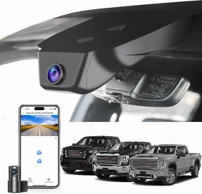 Front 4K & Rear 1080P Dash Cam Custom fit for GMC Sierra 1500 2022-2025 HD 2024 2025 Pro SLE Elevation SLT AT4X Denali Ultimate (Model C), Integrated OEM Look, UHD 2160P Video, 128GB Card