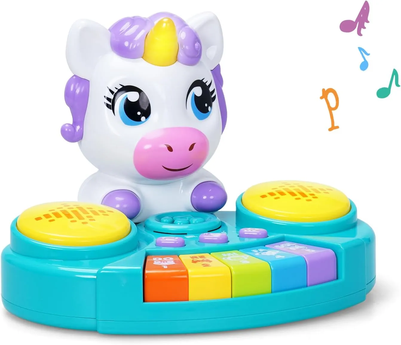 FS Unicorn Baby Piano Toy 6 to 12 Months with Drums, Light Up Baby Toys for 0 6 9 12 18 Months, Early Learning Infant Toys for Toddlers 1-3, Interactive Tummy Time Toys for 1 Year Old Boy Girl Gifts