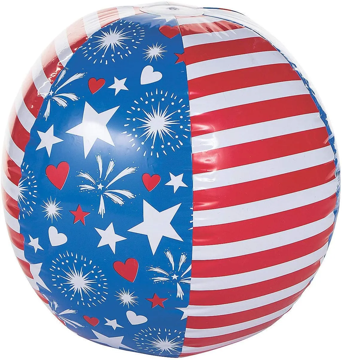 Fun Express - Patriotic Giant Beach Ball for Fourth of July - Toys - Inflates - Beach Balls - Fourth of July - 1 Piece