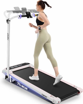 FUNMILY Walking Pad Treadmill with Incline and Handlebar Adjustable, Foldable Treadmills for Home Office, Folding Walking Pad Tread Mill 300 LBS Capacity, Remote Control, LED Screen with Progress Bar