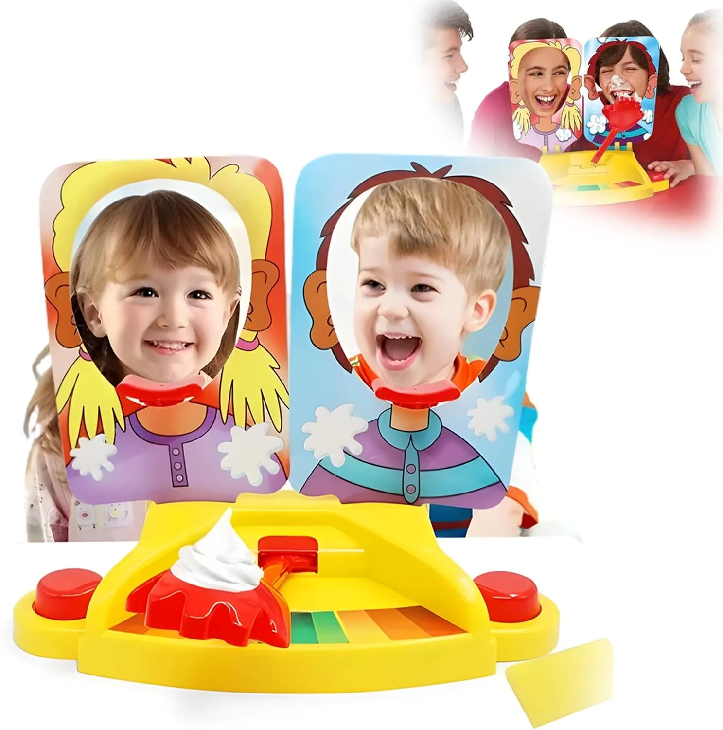 Funny Party Pie in Face Toy,Slap Face Game,Whipped Cream Face Toys,Fun Family Game for Kids and Adults, Pie in Face Toys for 2 Or More People