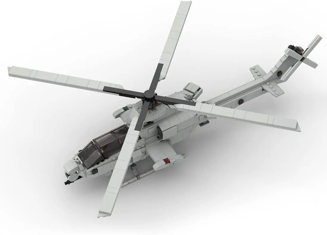 FunXylophy Bell AH-1Z Viper Helicopter Building Blocks, Collectible Military Model to Build and Display, Great Gift for Military Fans MOC-93584 (975 PCS)