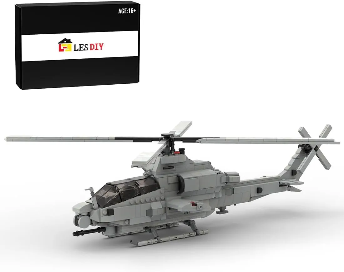 FunXylophy Bell AH-1Z Viper Helicopter Building Blocks, Collectible Military Model to Build and Display, Great Gift for Military Fans MOC-93584 (975 PCS)