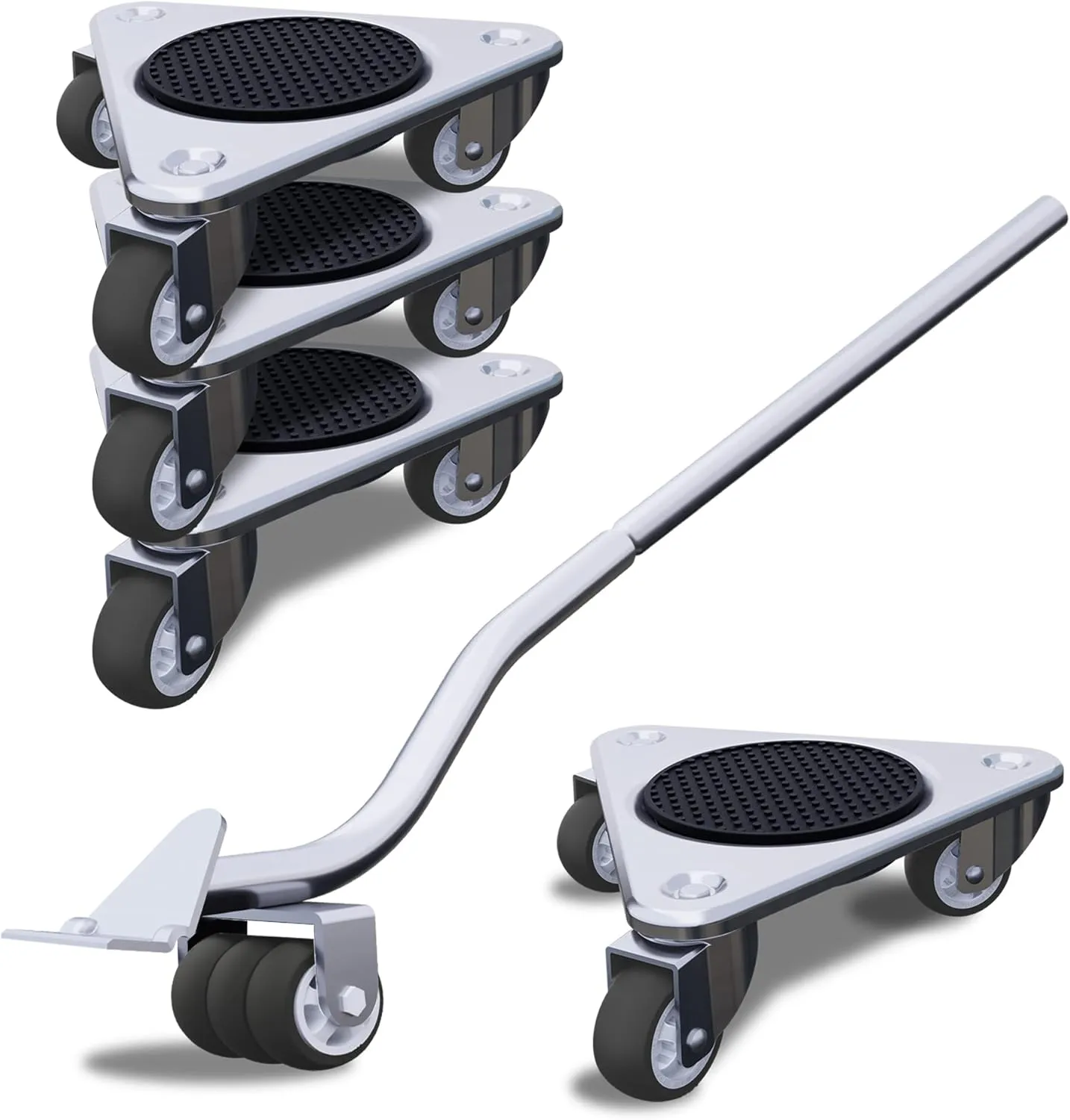 Furniture Mover by ONEON - 6 7/8" Steel Tri-Dolly, 3 Wheels Furniture Dolly for Moving, 720 LB Max Load Capacity (4 Pack Dolly   1 Pack Lifter)