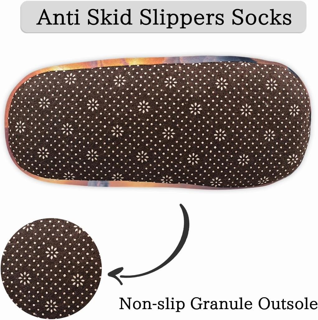 Fuzzy House Slippers for Women Men, Arctic Polar Bears Anti-Slip Fleece Lined Shoes, Home Bedroom Indoor Slippers with Plush Lining, Bear Glacier Warm Slippers