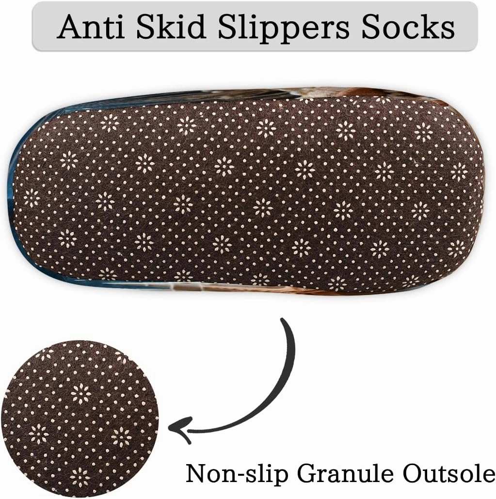 Fuzzy House Slippers for Women Men, Starfish Seashell Anti-Slip Fleece Lined Shoes, Home Bedroom Indoor Slippers with Plush Lining, Sea Warm Slippers