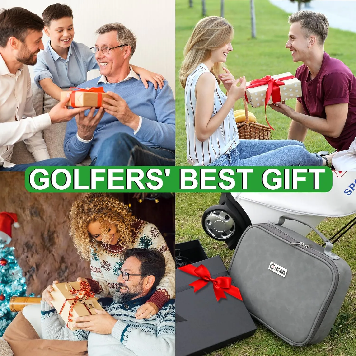 GAIARENA Golf Essential Accessories Kit with Luxury Carrying Case Bag, Golf Gift for Golfers, Golf Ball Liner Towel Cleaning Brush Divot Repair Tool Club Groove Sharpener