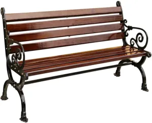 Garden Benches, Terrace Garden Bench, Park Leisure Bench with Backrest, Metal Frame Outdoor Furniture Porch Bench, Very Suitable for Deck/Porch/Balcony/Yard and Garden