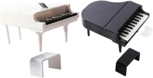 Garneck 2Sets Tiny Piano Model Miniature Upright Pianos with Stools for Dollhouse Decoration Design Tiny House Accessories