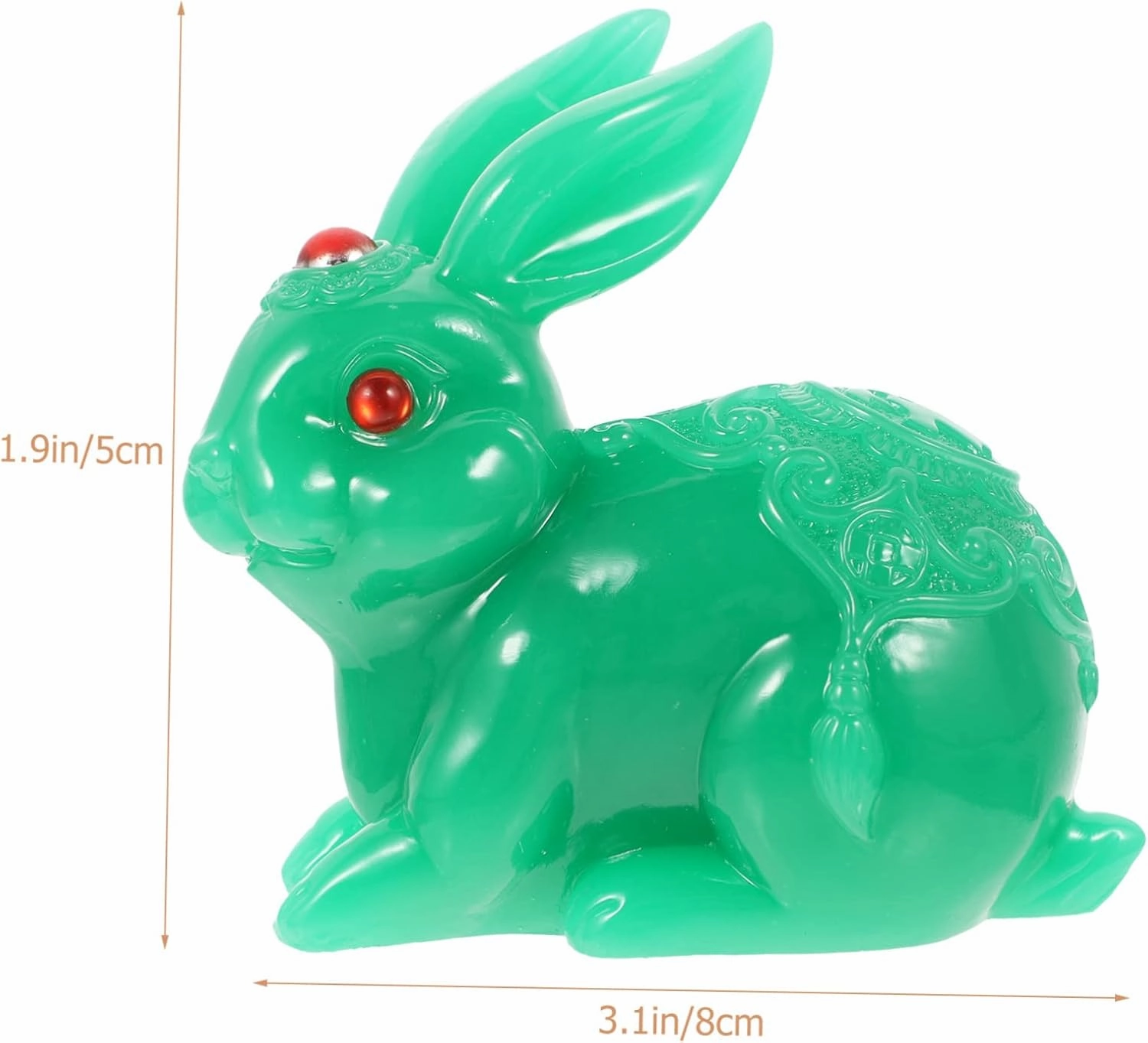 Garneck Jade Rabbit Ornament Shower Cake Toppers Wall Decor Jade Rabbit Figurine Detective Themed Party Costume Animal Decor Animals Stuffed Hare Green Resin