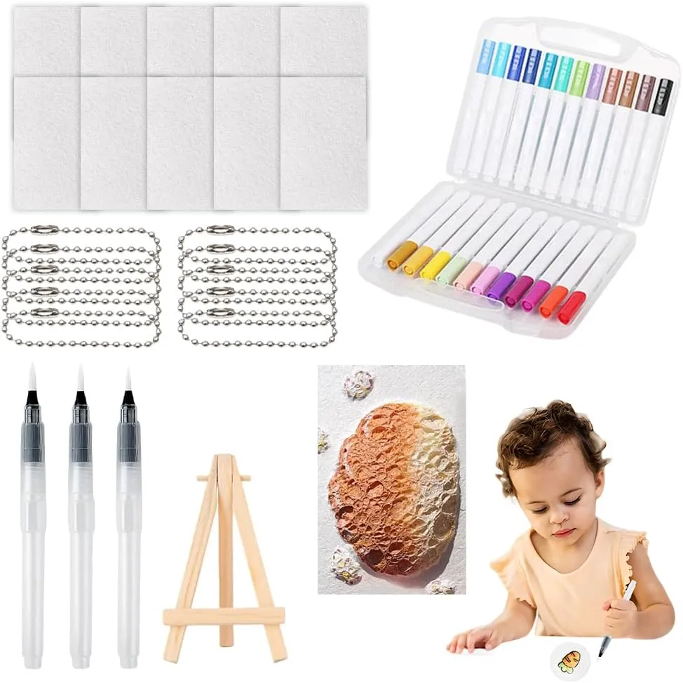 Gasuio 2025 New Magic Puffy Paint, Upgrade Magic Foam Texture Painting Kit 3D Drawing Magical Canvas Sponge with 24 Water Brush, DIY Bubble Drawing Pens Art Supplie for Acrylics Painting (#A1)