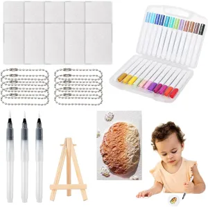 Gasuio 2025 New Magic Puffy Paint, Upgrade Magic Foam Texture Painting Kit 3D Drawing Magical Canvas Sponge with 24 Water Brush, DIY Bubble Drawing Pens Art Supplie for Acrylics Painting (#A1)
