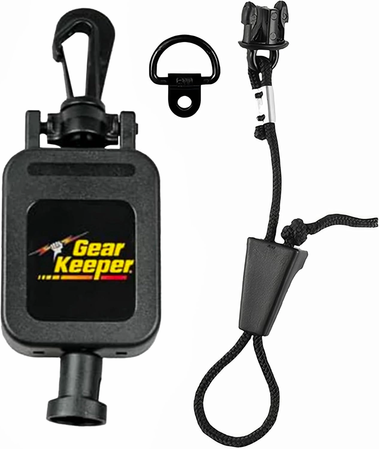 Gear Keeper CB Radio Microphone Keeper - Retractable Mic Holder With Heavy Duty Snap Clip Mount for Truck Radio - CB Radio Accessories With Lanyard & Mounting Hardware - Made in USA (Black)