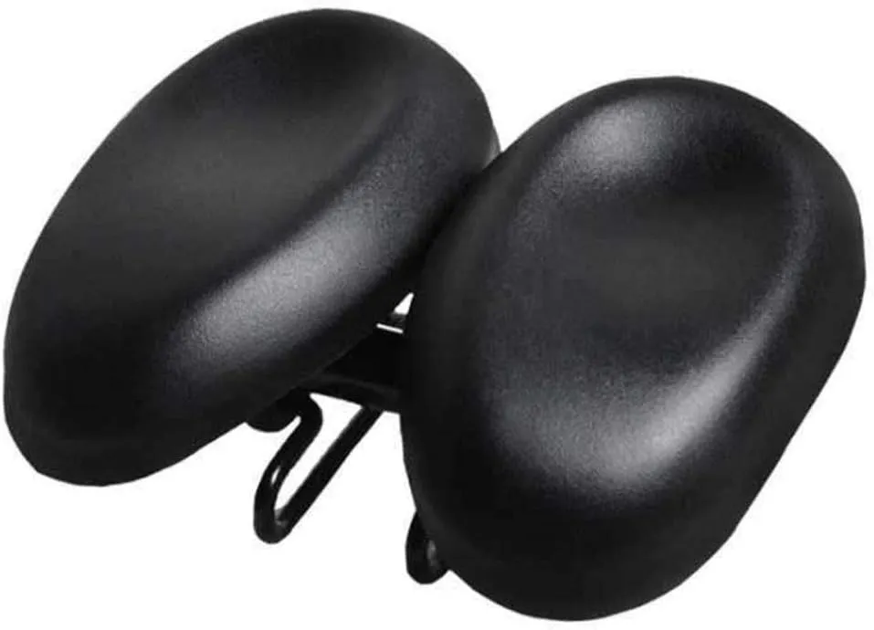 Generies Adjustable Soft Seat Cushion for Mountain Bike Riding - Wide MTB Bicycle Cycling Dual-Pad Saddle, Comfort Nose Pad, Black