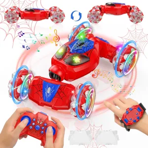 Gesture Sensing RC Stunt Car Toy for Boys 6-12 - 4WD Hand Controlled Remote Control Car with Lights & Music, Best Birthday Gifts for Kids Ages 6-12 Years Old