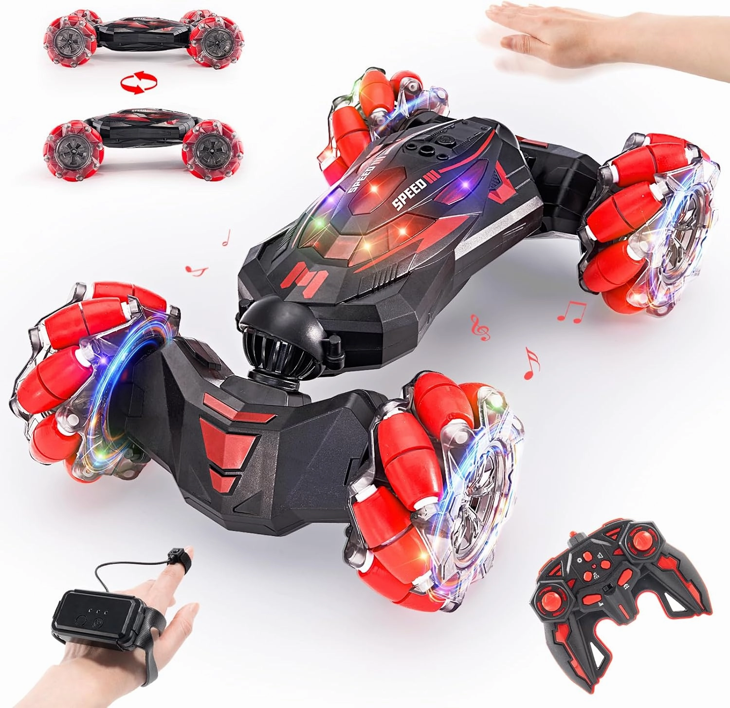 Gesture Sensing RC Stunt Car,Remote Control Car Toys for Ages 5-13,Drift Cars with Lights Music,4WD 360° Spins All Terrains Kids Toys RC Cars, 5-12 Best Birthday Gift for Kids