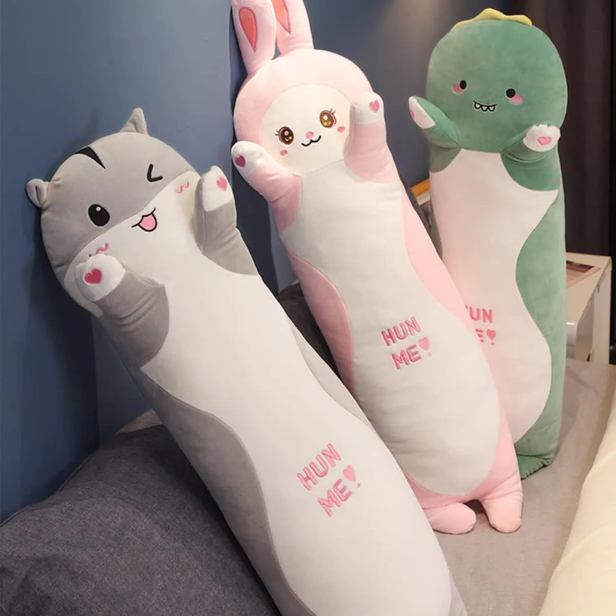 Giant Bunny Plush Stuffed Animal Pillow:Cute Soft Novelty Rabbit Hugging Cuddle Pillow Sleeping Fuzzy Kawaii Toy for Home Decor Birthday Valentine for Girlfriend Girls Boys Kids 35 inch