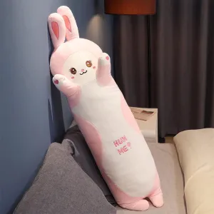 Giant Bunny Plush Stuffed Animal Pillow:Cute Soft Novelty Rabbit Hugging Cuddle Pillow Sleeping Fuzzy Kawaii Toy for Home Decor Birthday Valentine for Girlfriend Girls Boys Kids 35 inch