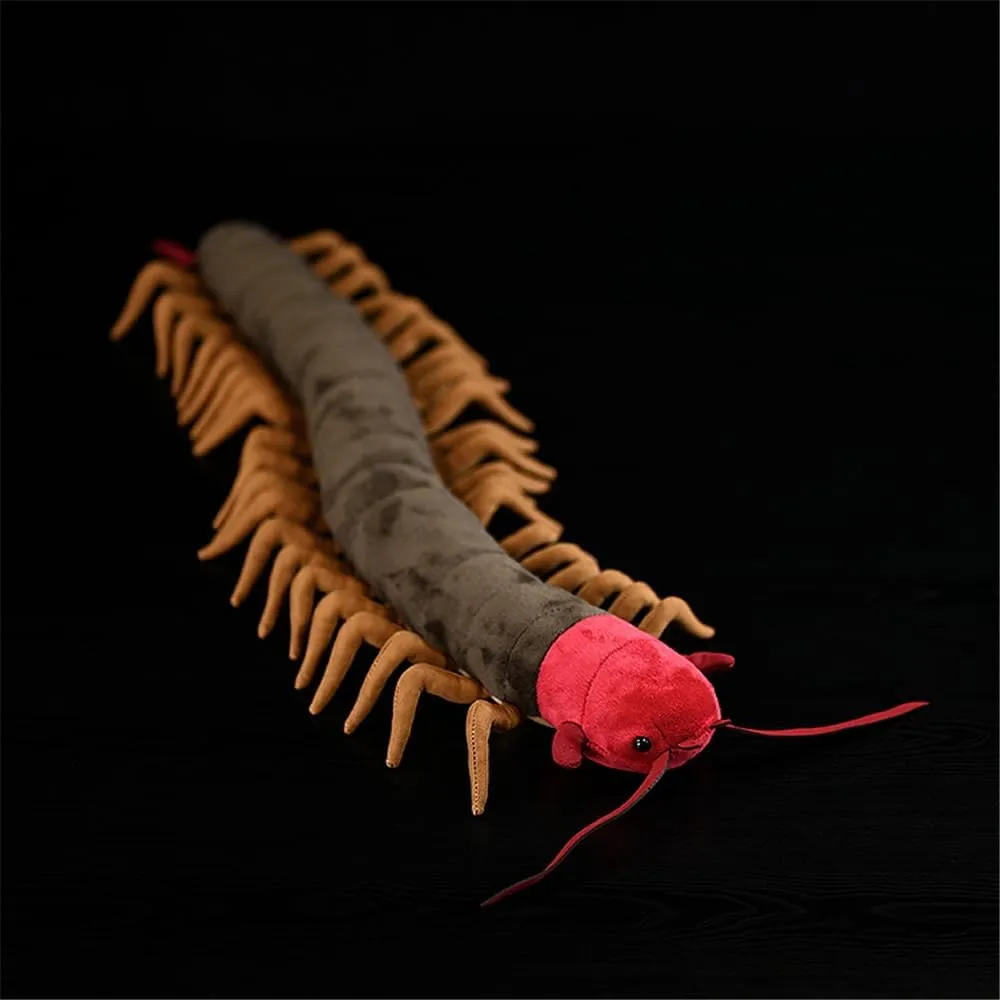 Giant Centipede Stuffed Animal with Soft Bendable Body, Safe Plush Insect Toy for Collectors
