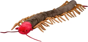 Giant Centipede Stuffed Animal with Soft Bendable Body, Safe Plush Insect Toy for Collectors