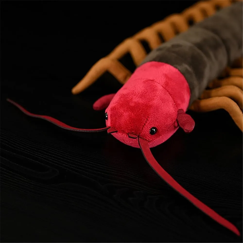 Giant Centipede Stuffed Animal with Soft Bendable Body, Safe Plush Insect Toy for Collectors