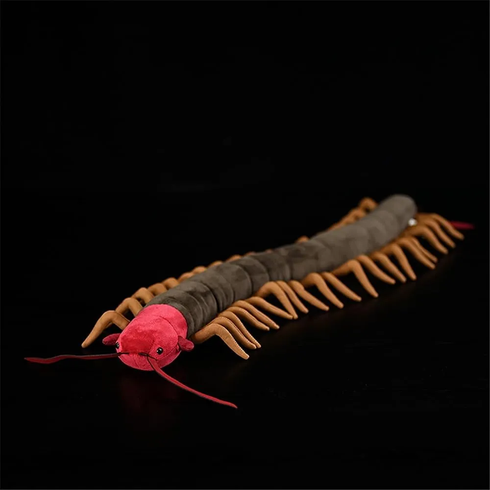 Giant Centipede Stuffed Animal with Soft Bendable Body, Safe Plush Insect Toy for Collectors