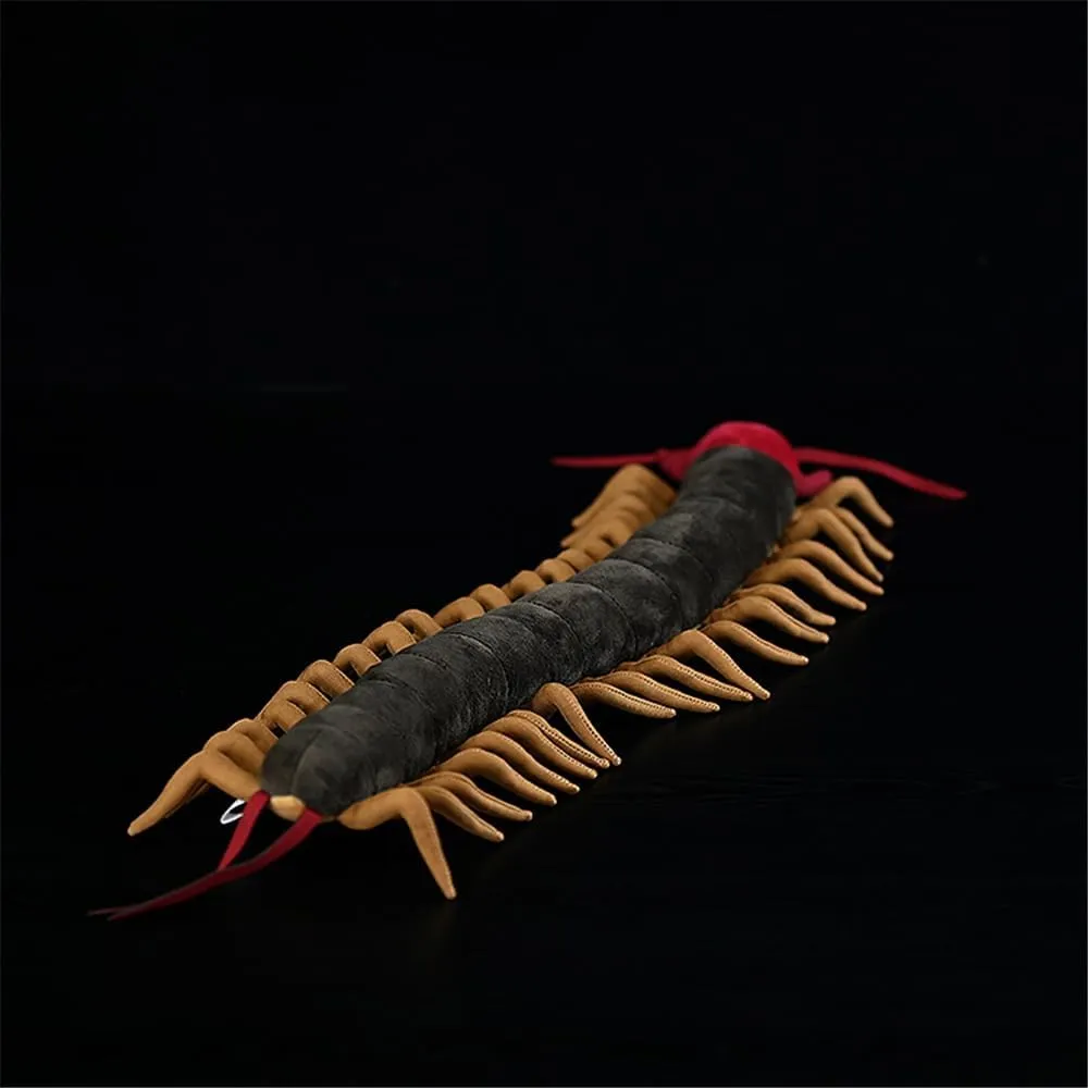 Giant Centipede Stuffed Animal with Soft Bendable Body, Safe Plush Insect Toy for Collectors