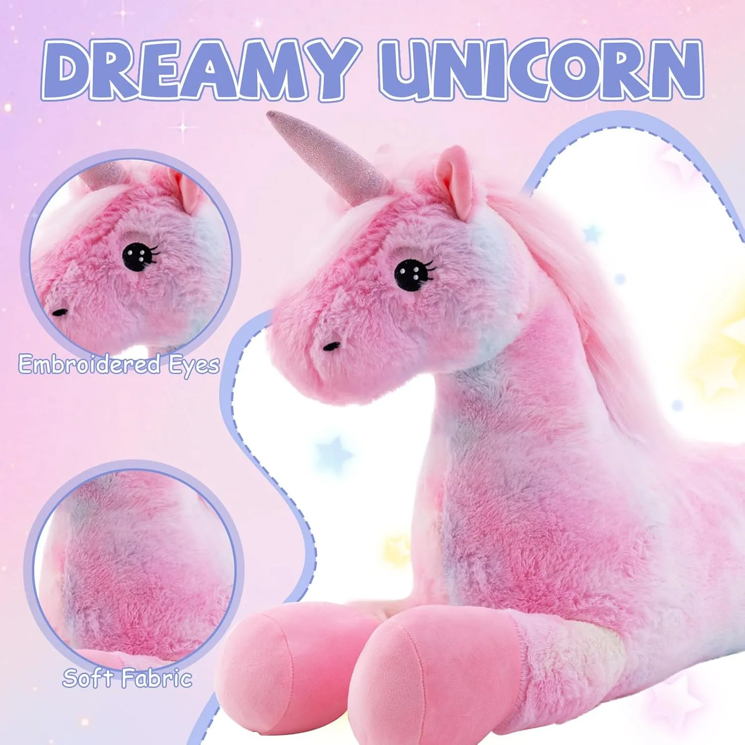 Giant Unicorn Stuffed Animals Plush 47 inch, Large Stuffed Unicorn Plushies, Big Plush Unicorn Gift for Kids Boys, Birthday,Valentine,Christmas