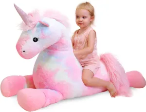 Giant Unicorn Stuffed Animals Plush 47 inch, Large Stuffed Unicorn Plushies, Big Plush Unicorn Gift for Kids Boys, Birthday,Valentine,Christmas