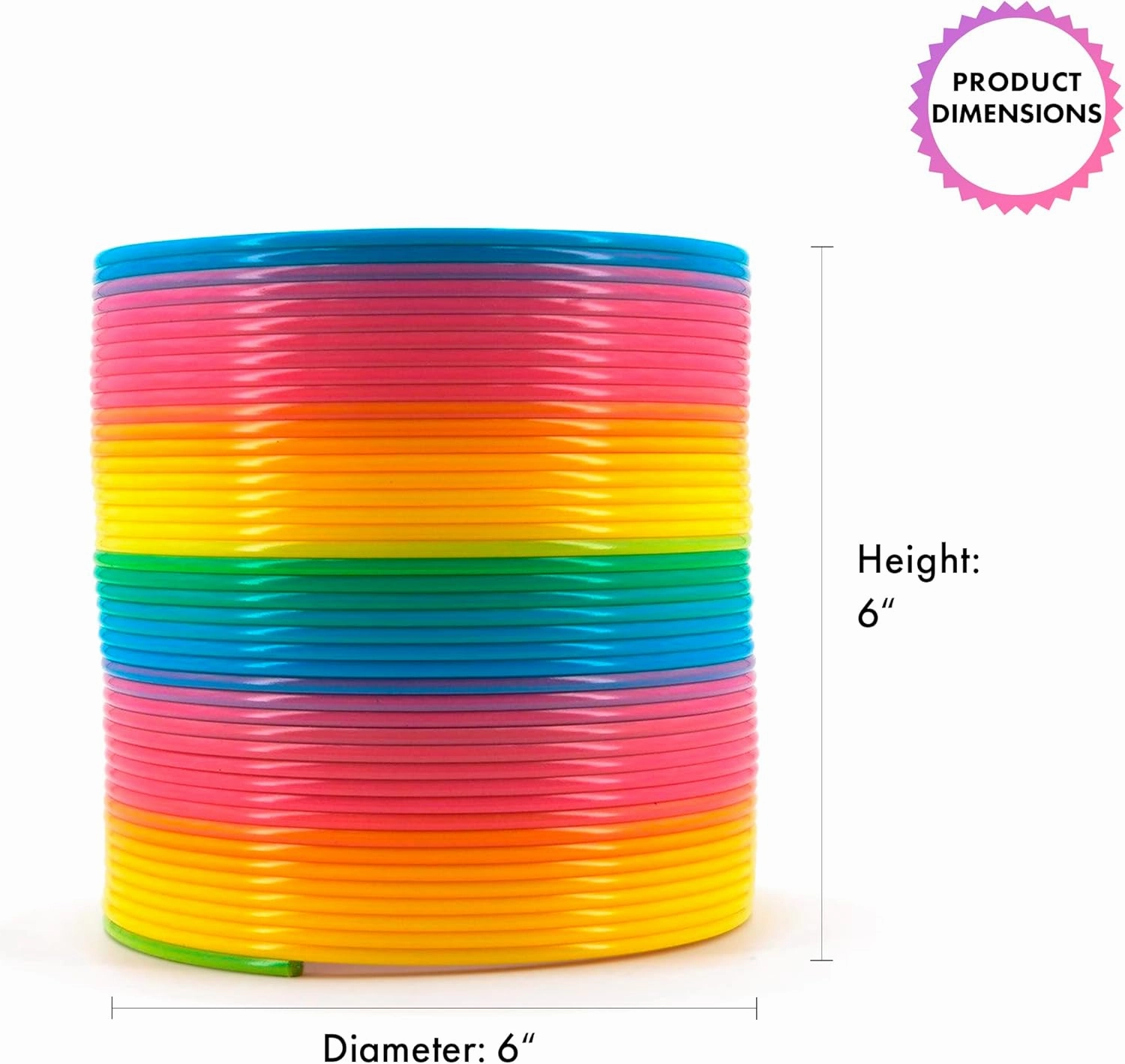 Giant Rainbow Coil Springs Toy – 2 Pack Extra Large Toy Coils Spring | 6 ‘’ Huge Rainbow Coil Spring Plastic, Big Walking Spring Toy, Magic Big Coil Springs Toys & Party Favors for Kids