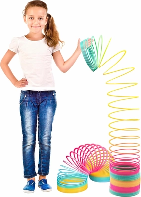 Giant Rainbow Coil Springs Toy – 2 Pack Extra Large Toy Coils Spring | 6 ‘’ Huge Rainbow Coil Spring Plastic, Big Walking Spring Toy, Magic Big Coil Springs Toys & Party Favors for Kids