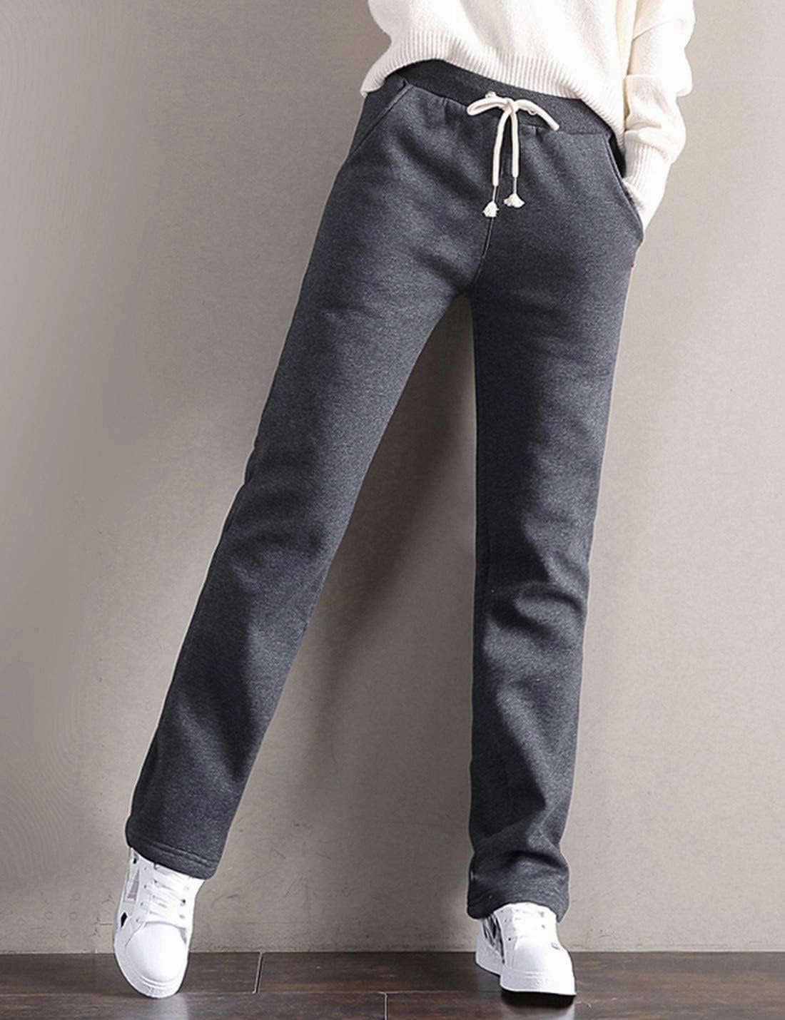Gihuo Women's Winter Warm Sherpa Lined Sweatpants Fleece Pants