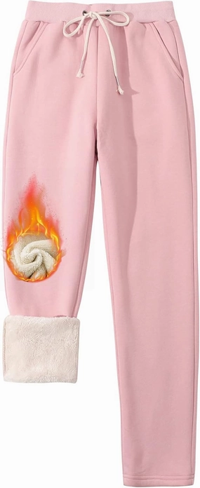 Gihuo Women's Winter Warm Sherpa Lined Sweatpants Fleece Pants