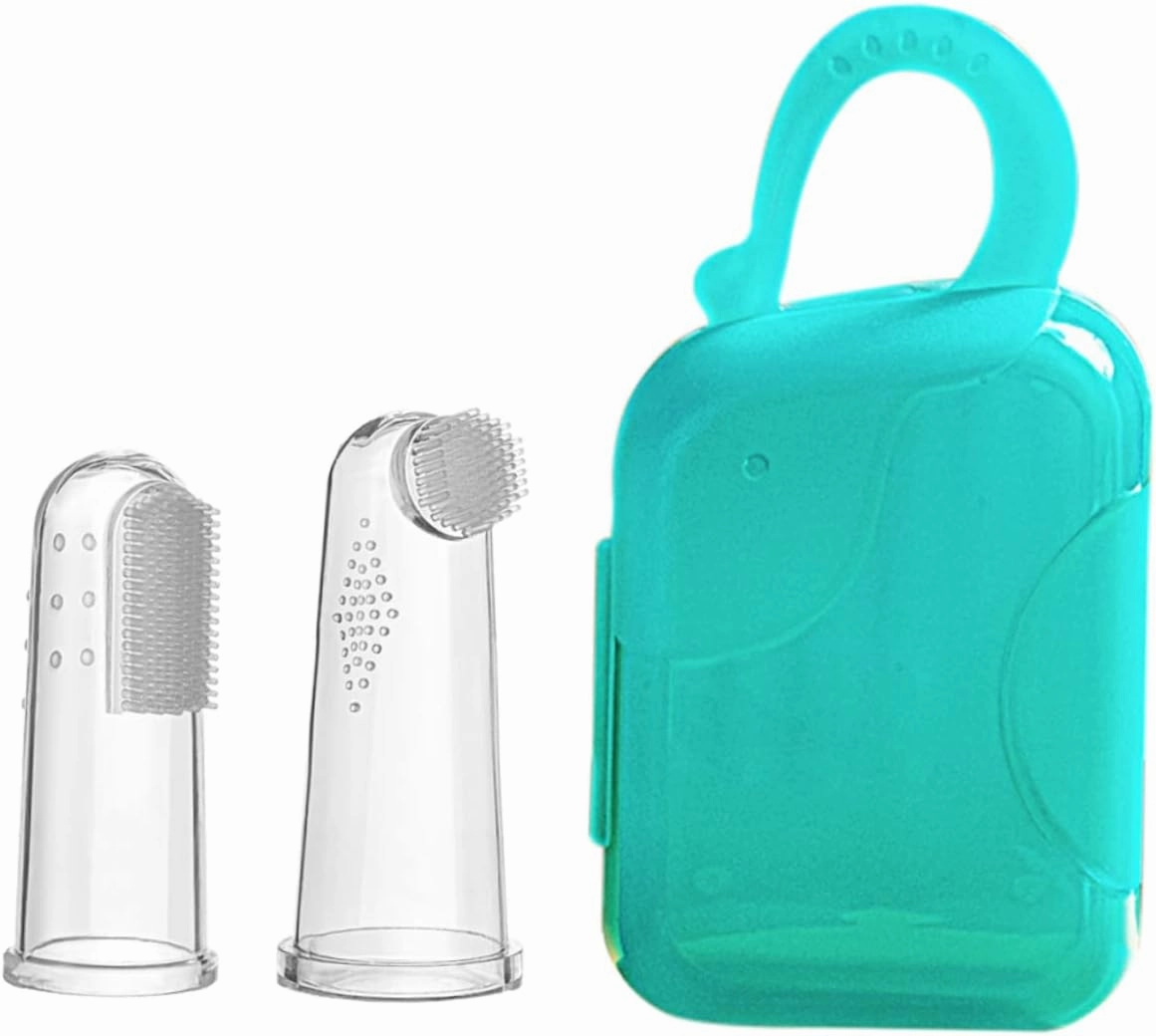 GLEAVI 1 Set Finger Toothbrush Premium Oral Cleaning for Gentle Massager with Brush Heads Safe for Boy Girl and Pets