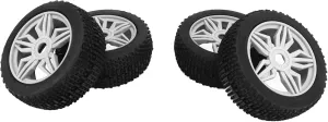 GLOGLOW Rubber Tires, 4PCS RC Car Wheels Flexible Control Uneven Thickened Universal for 1/8 Remote Control Car (White)