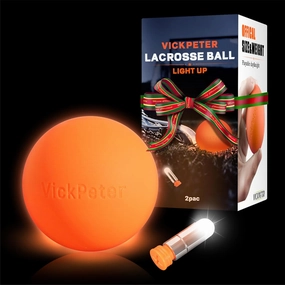 Glow in the Dark Lacrosse Ball - Night Practice & Training Equipment for All Ages | 2 Pack Official Size & Weight | Indoor/Outdoor Lacrosse Ball with Led Lights | Ideal Sports Gifts for Boys/Girls
