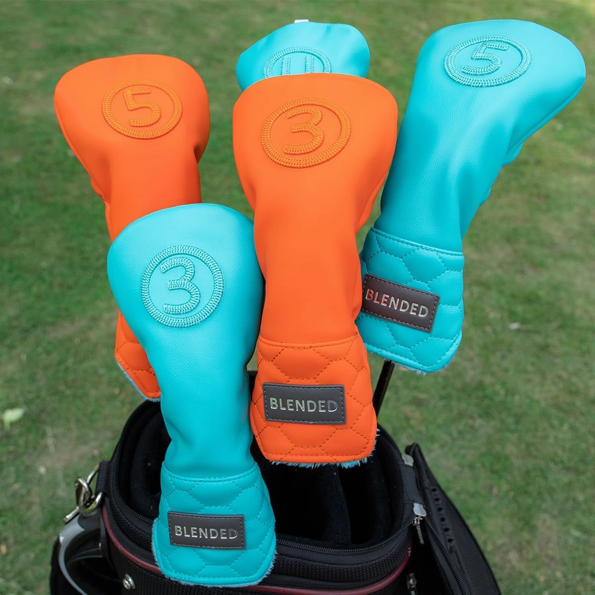 Golf Club Head Covers, Driver Covers Fariway Wood Covers Hybrid Head Covers 3 Wood Headcover Leather Golf Headcover with Number Tag for Scotty Cameron Odyssey Taylormade