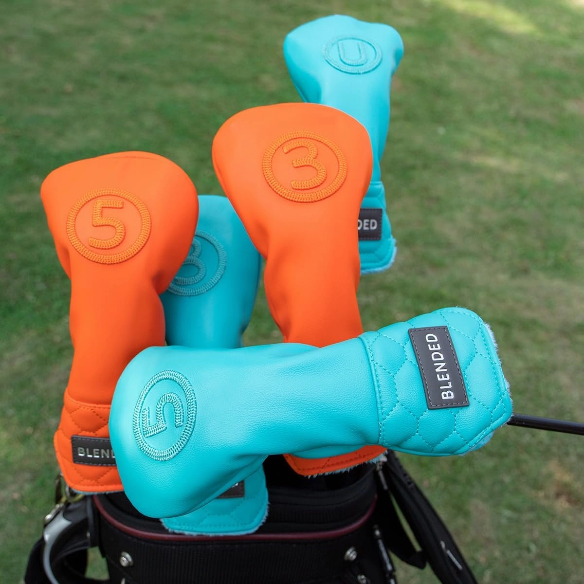 Golf Club Head Covers, Driver Covers Fariway Wood Covers Hybrid Head Covers 3 Wood Headcover Leather Golf Headcover with Number Tag for Scotty Cameron Odyssey Taylormade
