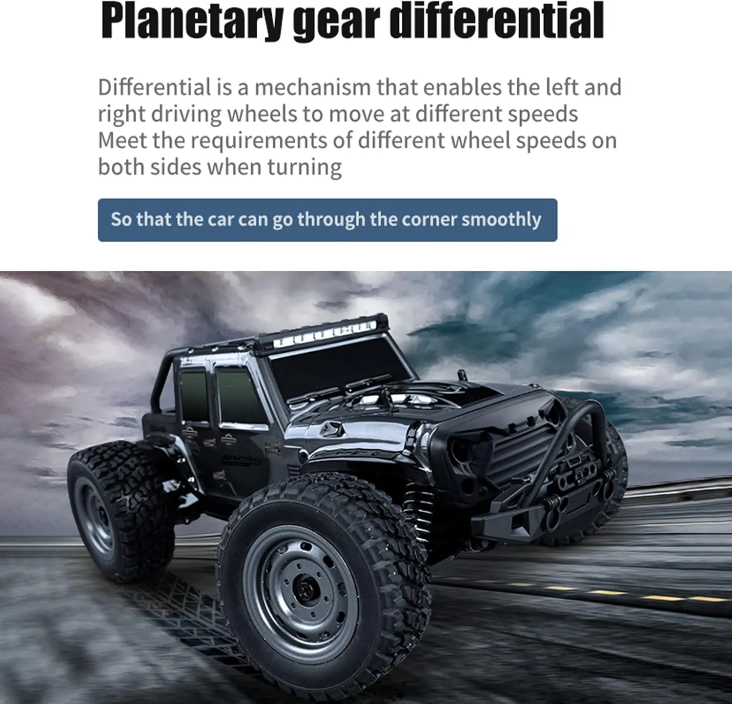 GoolRC 16103 RC Trucks 4x4 Offroad Waterproof 1:16 Off Road RC Car 4WD High Speed Big RC Trucks 2.4Ghz All Terrains RC Rock Crawler with LED Light and 2 Batteries Electric Toys Vehicle for Kids Adults