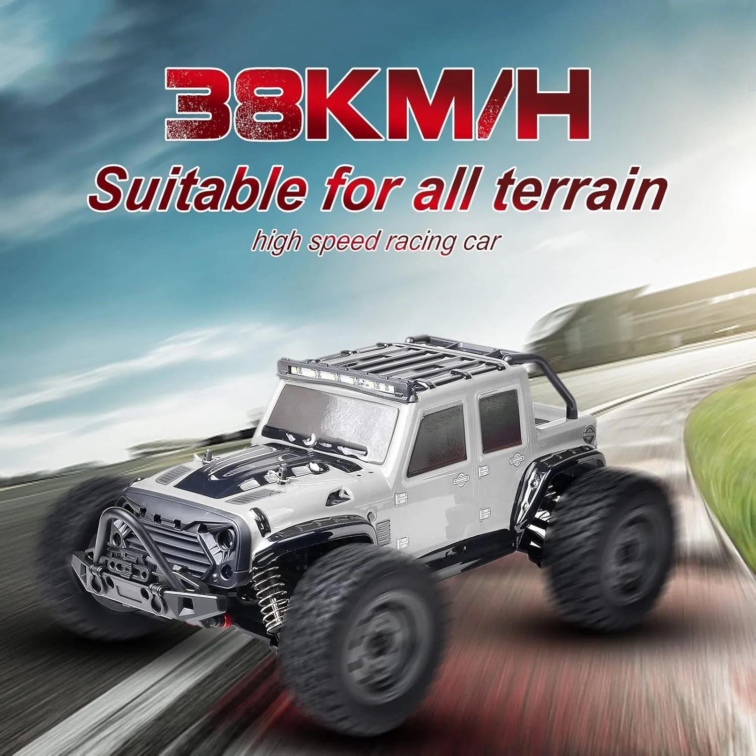 GoolRC 16103 RC Trucks 4x4 Offroad Waterproof 1:16 Off Road RC Car 4WD High Speed Big RC Trucks 2.4Ghz All Terrains RC Rock Crawler with LED Light and 2 Batteries Electric Toys Vehicle for Kids Adults