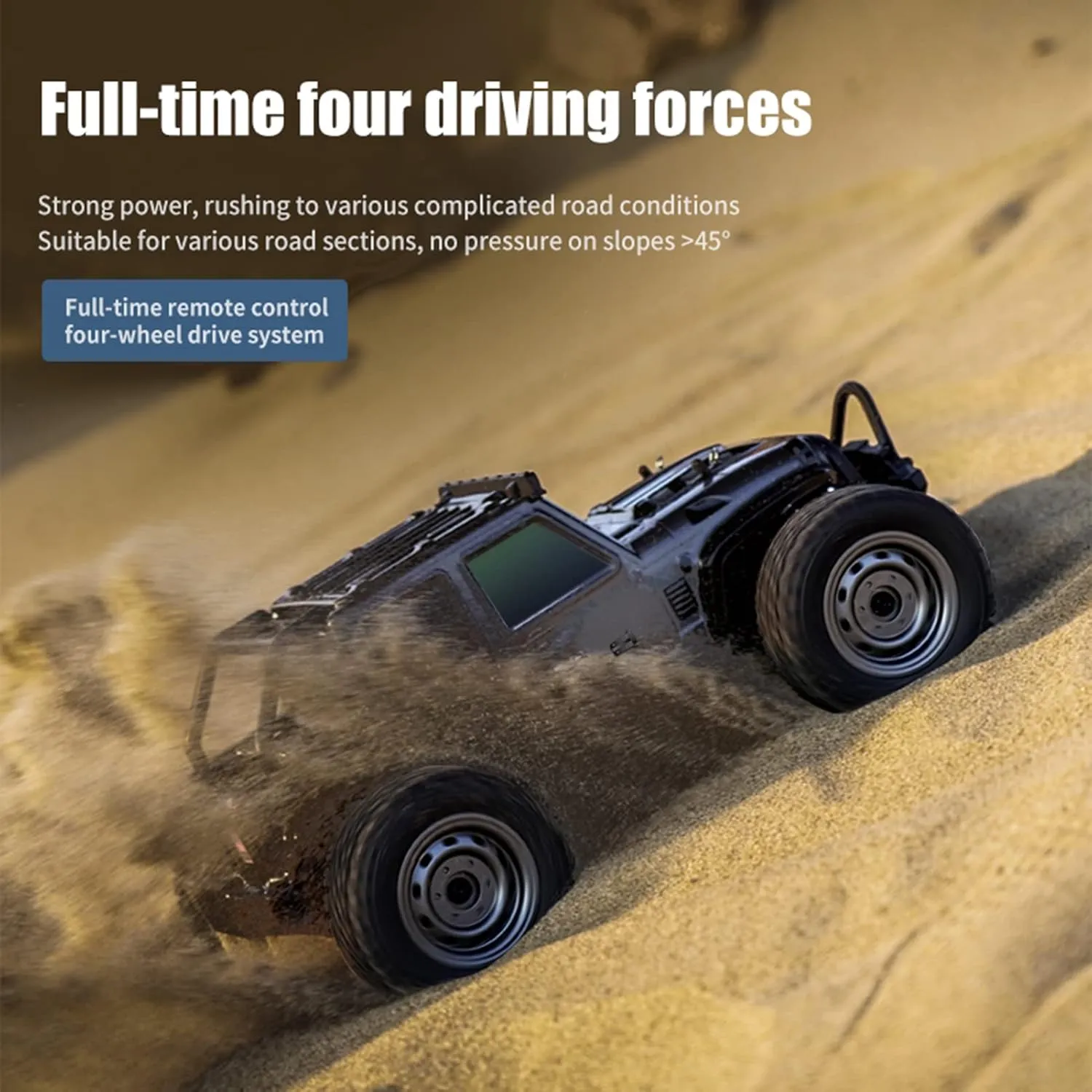 GoolRC 16103 RC Trucks 4x4 Offroad Waterproof 1:16 Off Road RC Car 4WD High Speed RC Trucks 2.4Ghz All Terrains RC Rock Crawler with LED Light and 2 Batteries Electric Toys Vehicle for Kids Adults