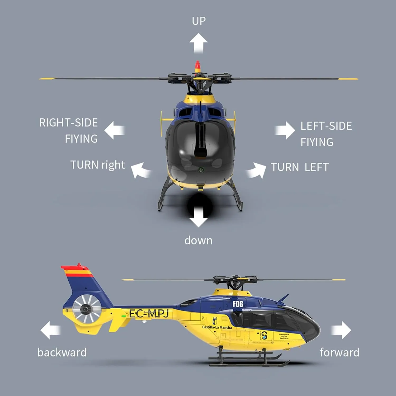 GoolRC Remote Control Helicopter, 1:36 Scale 6 Channel RC Helicopter with Gyro Stabilizer, Brushless Motors, Altitude Hold, Optical Flow Positioning, LED Lights and Battery for Adults (Yellow)