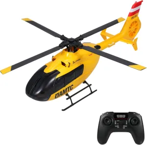 GoolRC Remote Control Helicopter, 1:36 Scale 6 Channel RC Helicopter with Gyro Stabilizer, Brushless Motors, Altitude Hold, Optical Flow Positioning, LED Lights and Battery for Adults (Yellow)