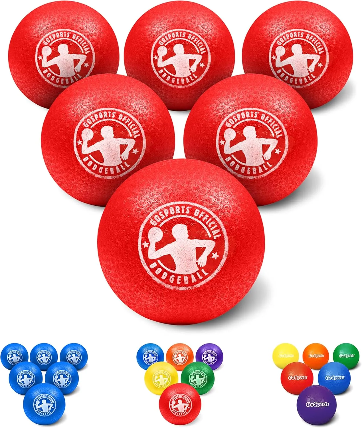 GoSports Inflatable Dodgeballs - Choose 5 Inch or 7 Inch No Sting Balls - Set of 6 Includes Ball Pump & Mesh Bag
