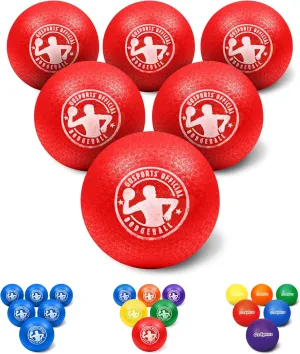 GoSports Inflatable Dodgeballs - Choose 5 Inch or 7 Inch No Sting Balls - Set of 6 Includes Ball Pump & Mesh Bag