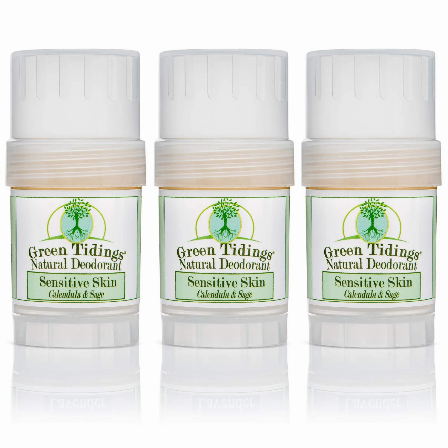 Green Tidings Natural SENSITIVE SKIN Deodorant, Calendula & Sage (1 ounce (3 PACK))