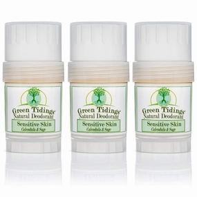 Green Tidings Natural SENSITIVE SKIN Deodorant, Calendula & Sage (1 ounce (3 PACK))