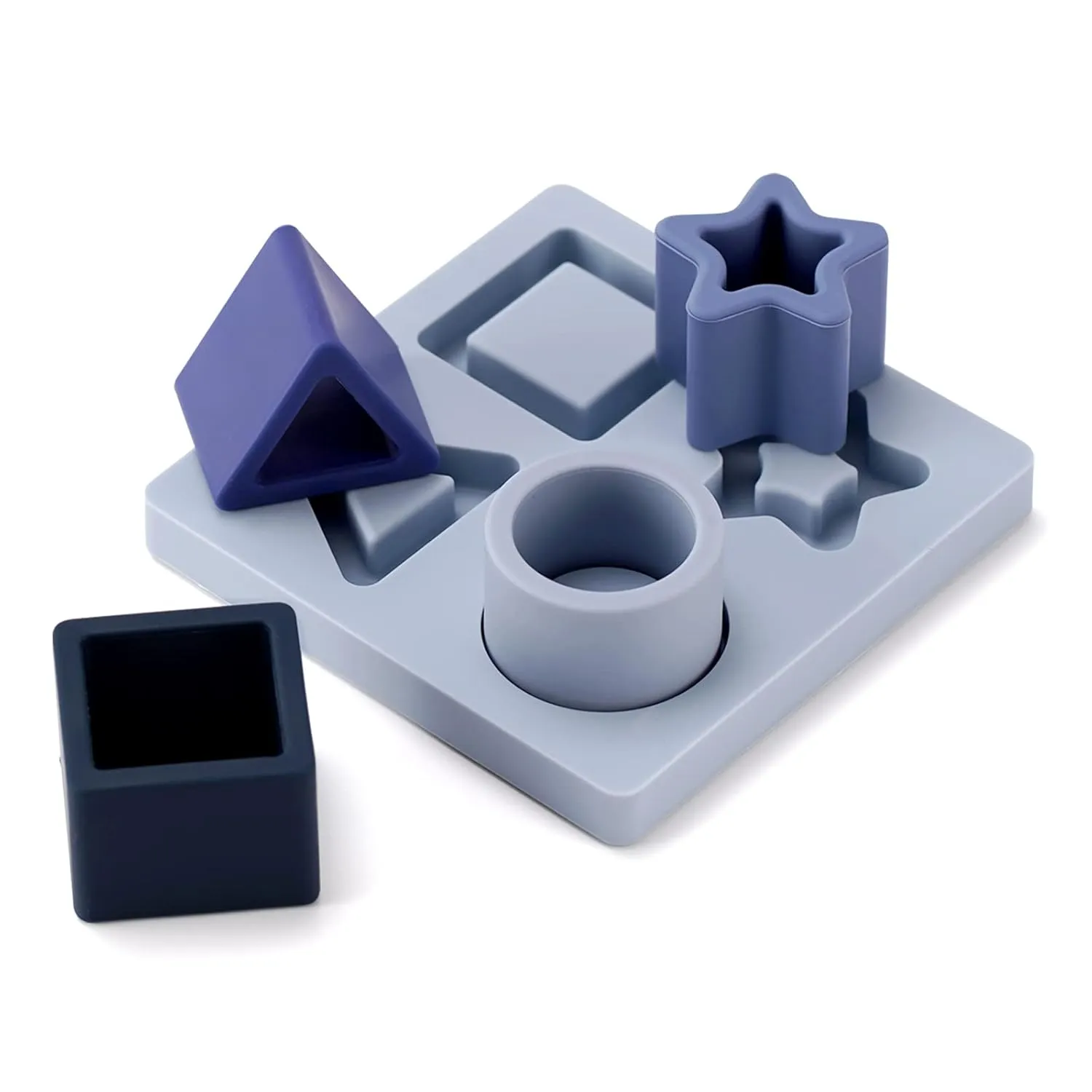 Haakaa Baby Silicone Shape Puzzle & Teething Toys, Stacking Blocks Montessori Toys for 3M  Babies, BPA-Free. Starlight
